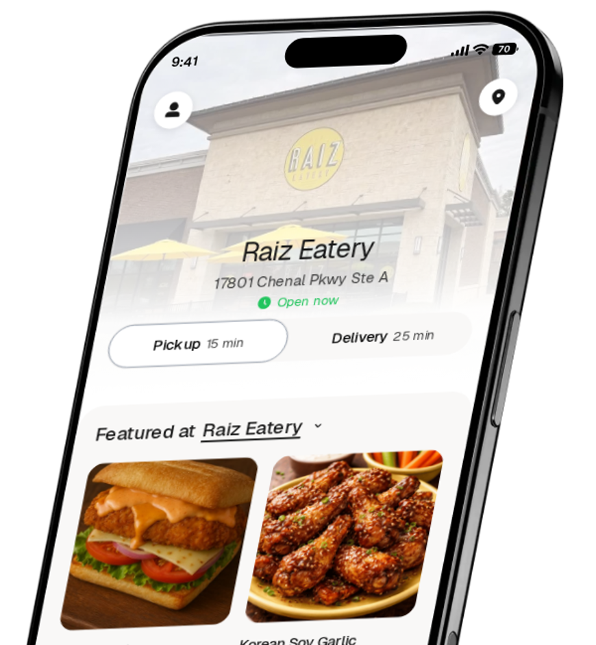 Raiz Eatery app preview